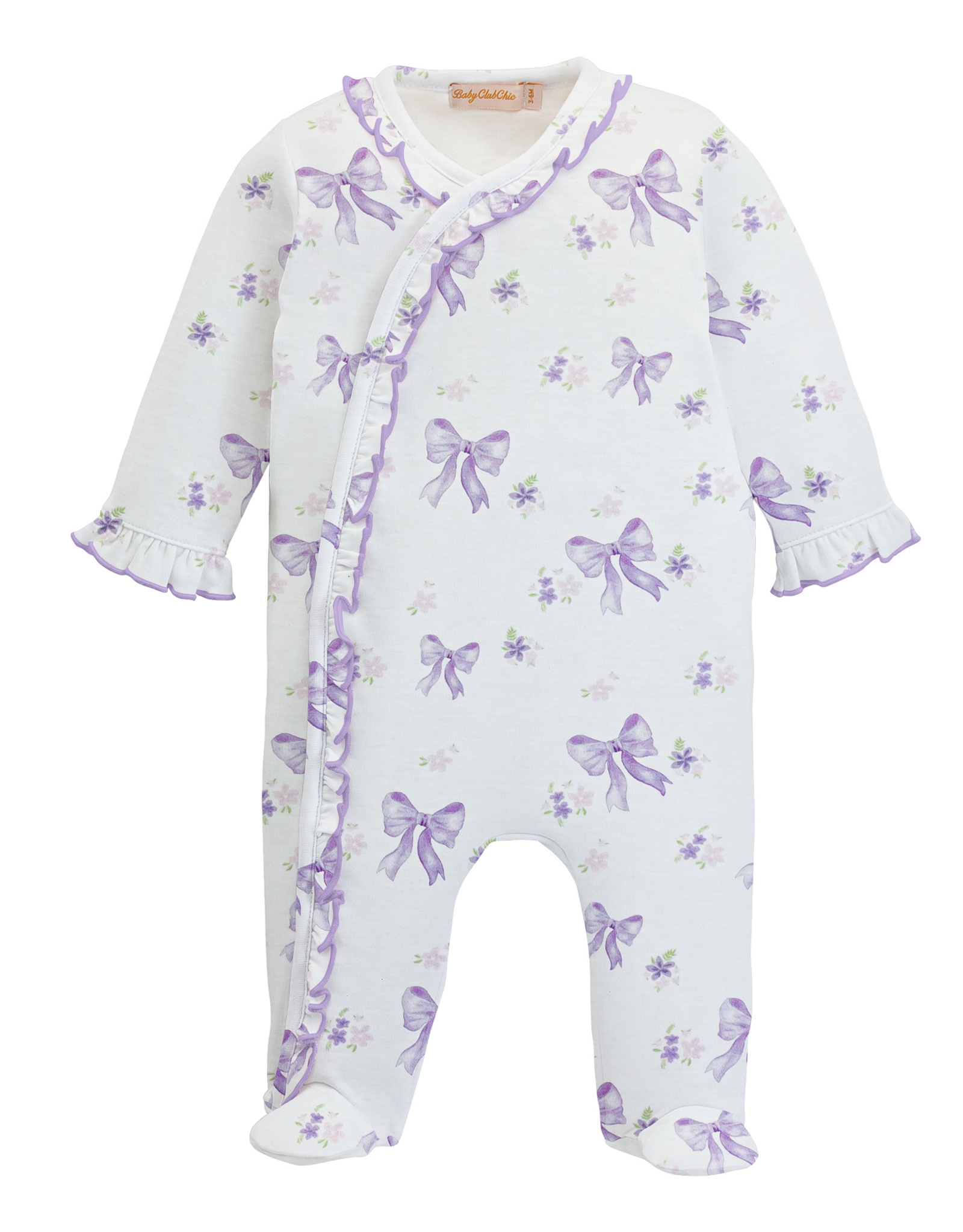 Baby Club Chic BCS26 Lavender Bows Ruffle Footie