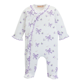 Baby Club Chic Lavender Bows Ruffle Footie