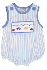 Three Sisters 726 Hooked on Fishing Smocked  Boys Bubble