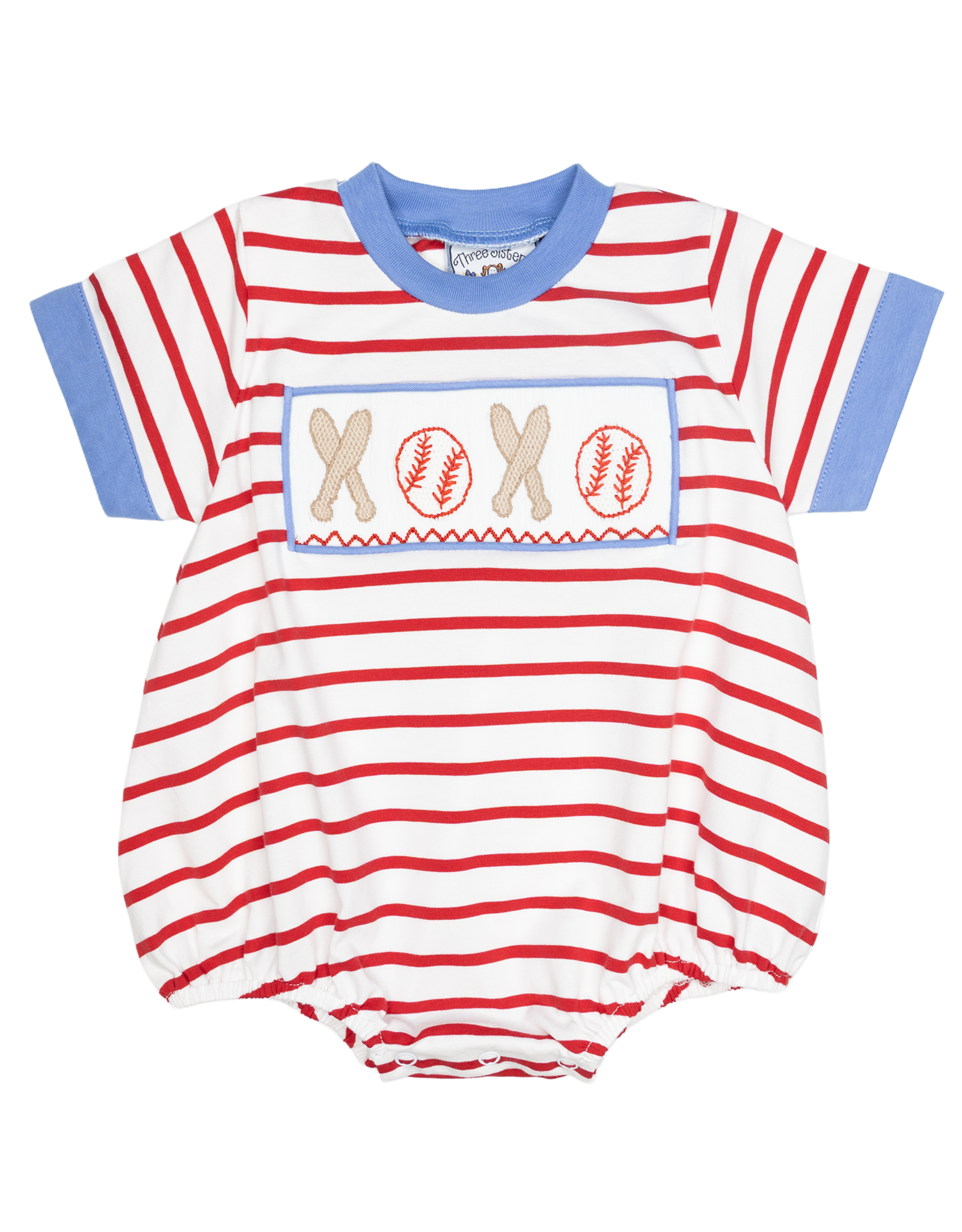 Three Sisters 711 Baseball Smocked  Boys Bubble