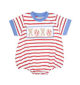 Three Sisters (9 Month) Baseball Smocked  Boys Bubble