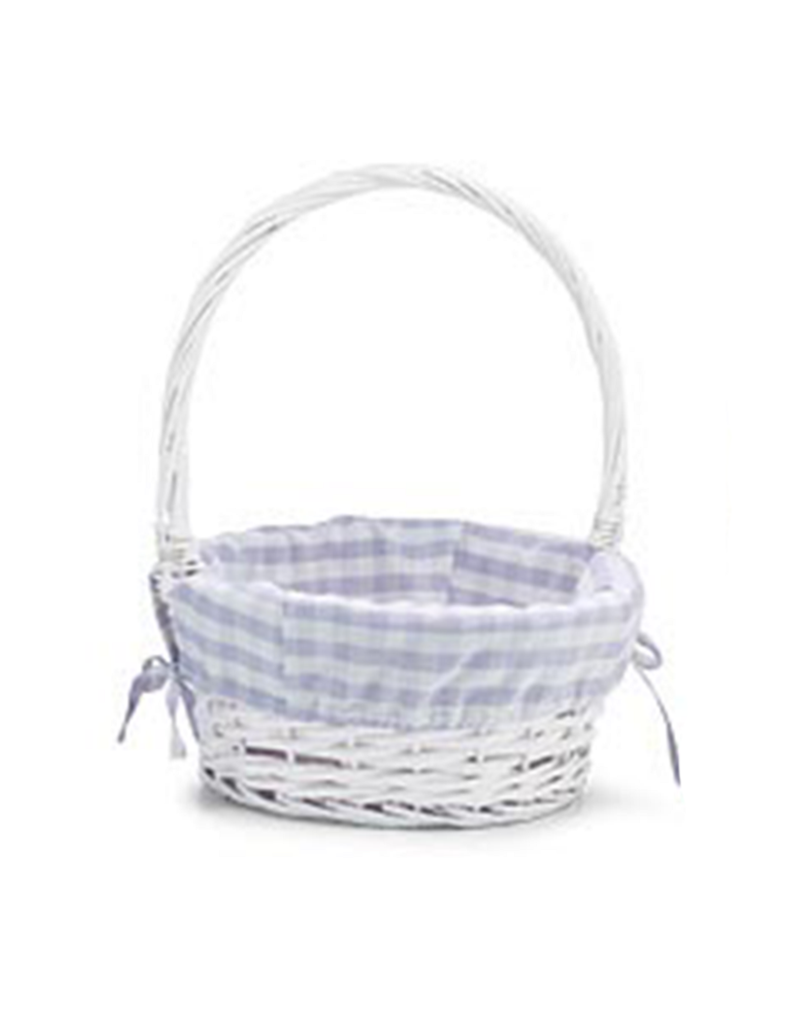 Burton & Burton Lined Easter Basket w/ Embroidery Lavender Large Gingham