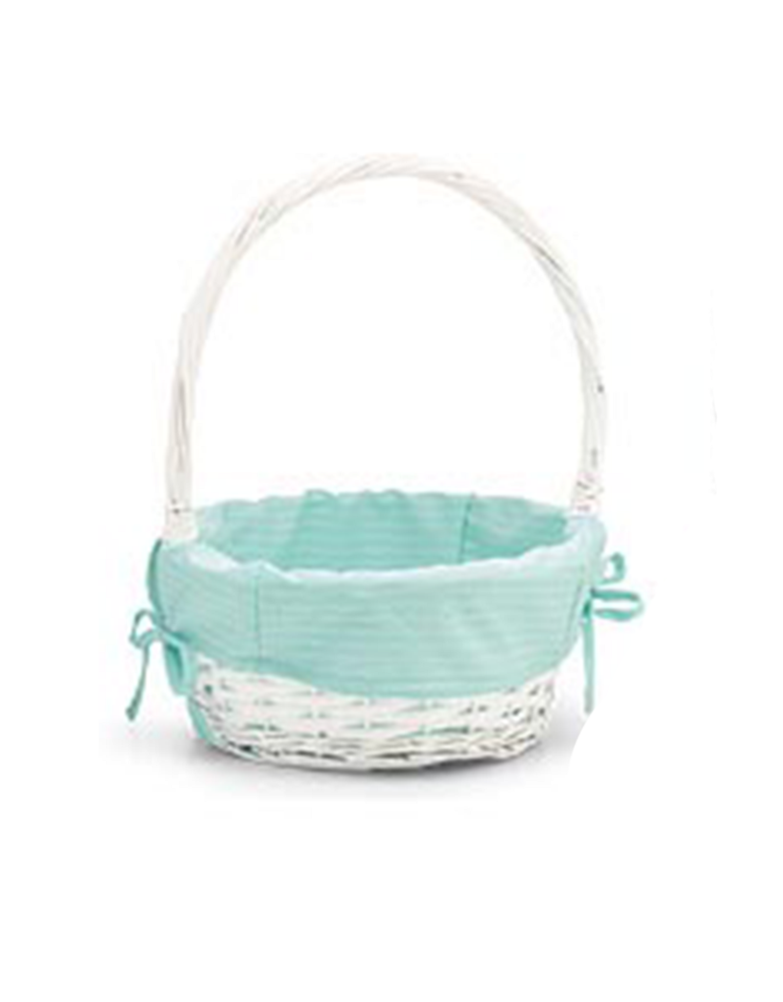 Burton & Burton Lined Easter Basket w/ Embroidery Green Stripe