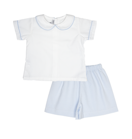 Sweet Dreams White/Blue Boy Short Set