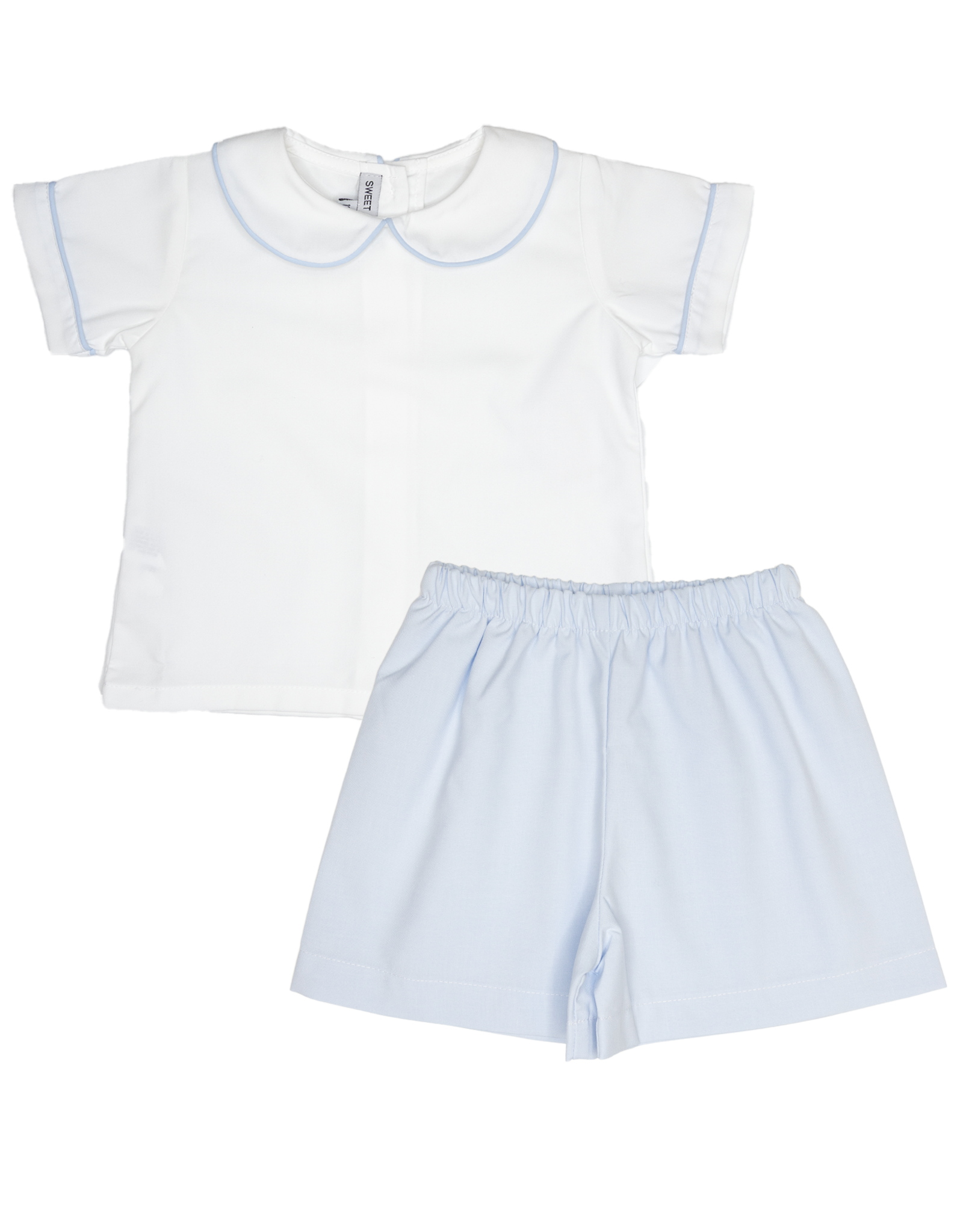 Sweet Dreams TT686 White/Blue Boy Short Set