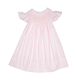 Sweet Dreams Cathy Pink Dot Pearl Smocked Dress