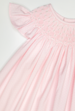 Sweet Dreams Cathy Pink Dot Pearl Smocked Dress