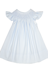 Sweet Dreams Cathy Blue Dot Pearl Smocked Dress