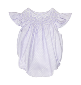 Sweet Dreams Cathy Purple Dot Pearl Smocked Bubble