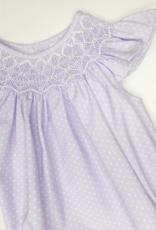 Sweet Dreams Cathy Purple Dot Pearl Smocked Bubble