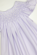 Sweet Dreams Cathy Purple Dot Pearl Smocked Dress