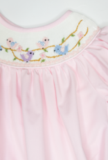 Sweet Dreams Birds Blossoms Pink Smocked Bubble
