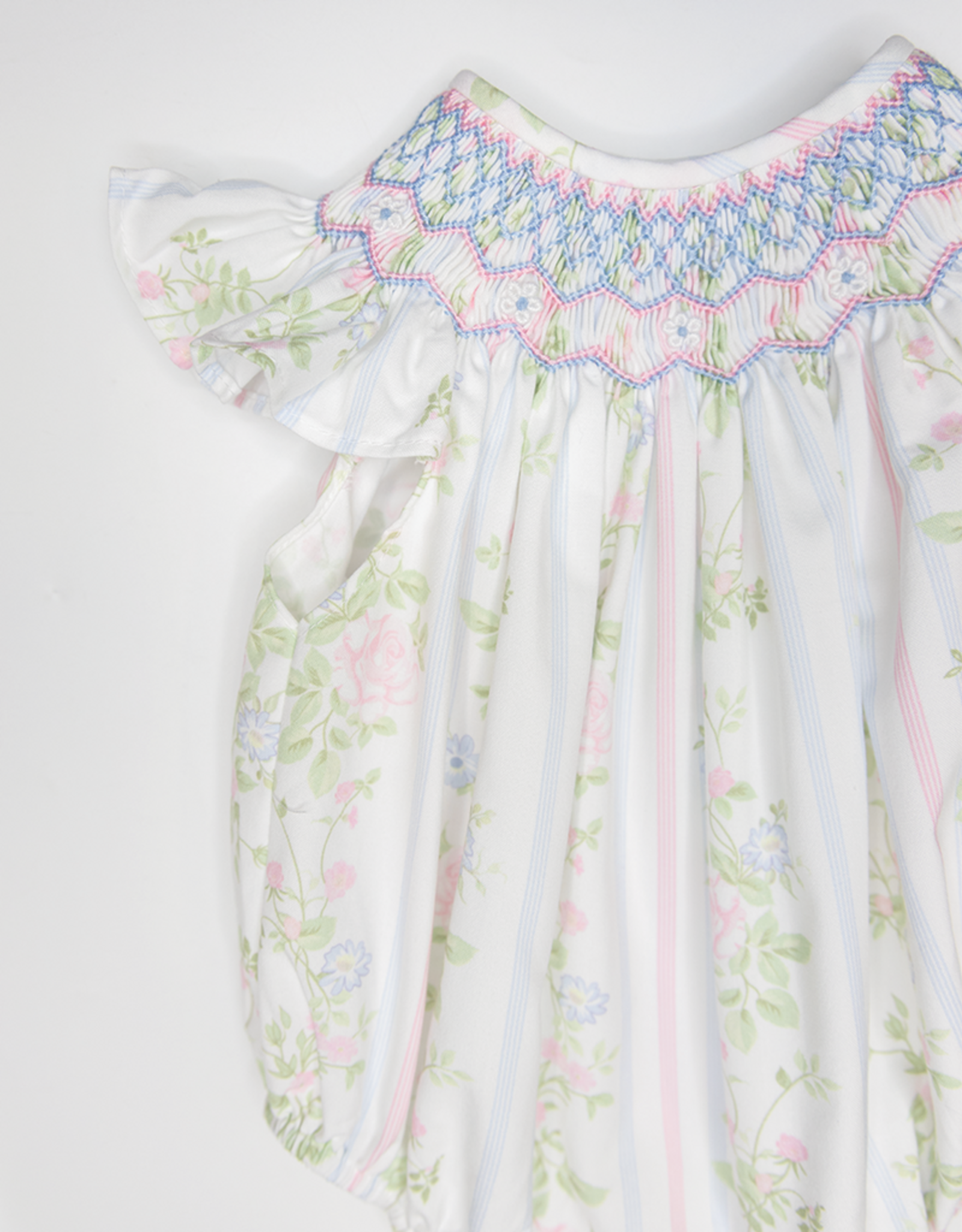 Sweet Dreams Valerie Rose Vine Print Smocked Bubble