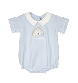 Sweet Dreams Bunny Basket Blue Embroidered Bubble