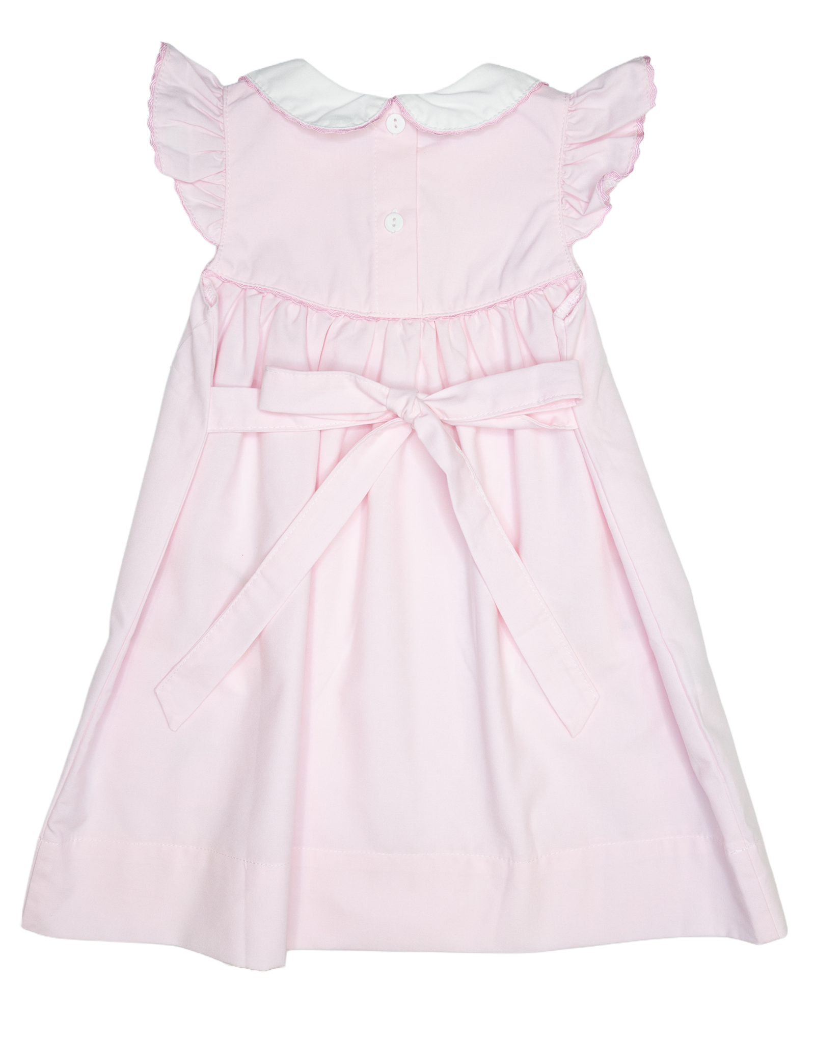 Sweet Dreams Bunny Basket Pink Embroidered Dress