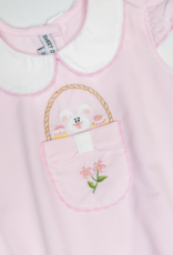 Sweet Dreams Bunny Basket Pink Embroidered Bubble