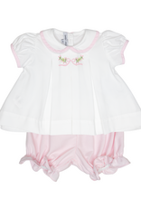 Sweet Dreams Embroidered PINK Bow/Buds Bloomer Set