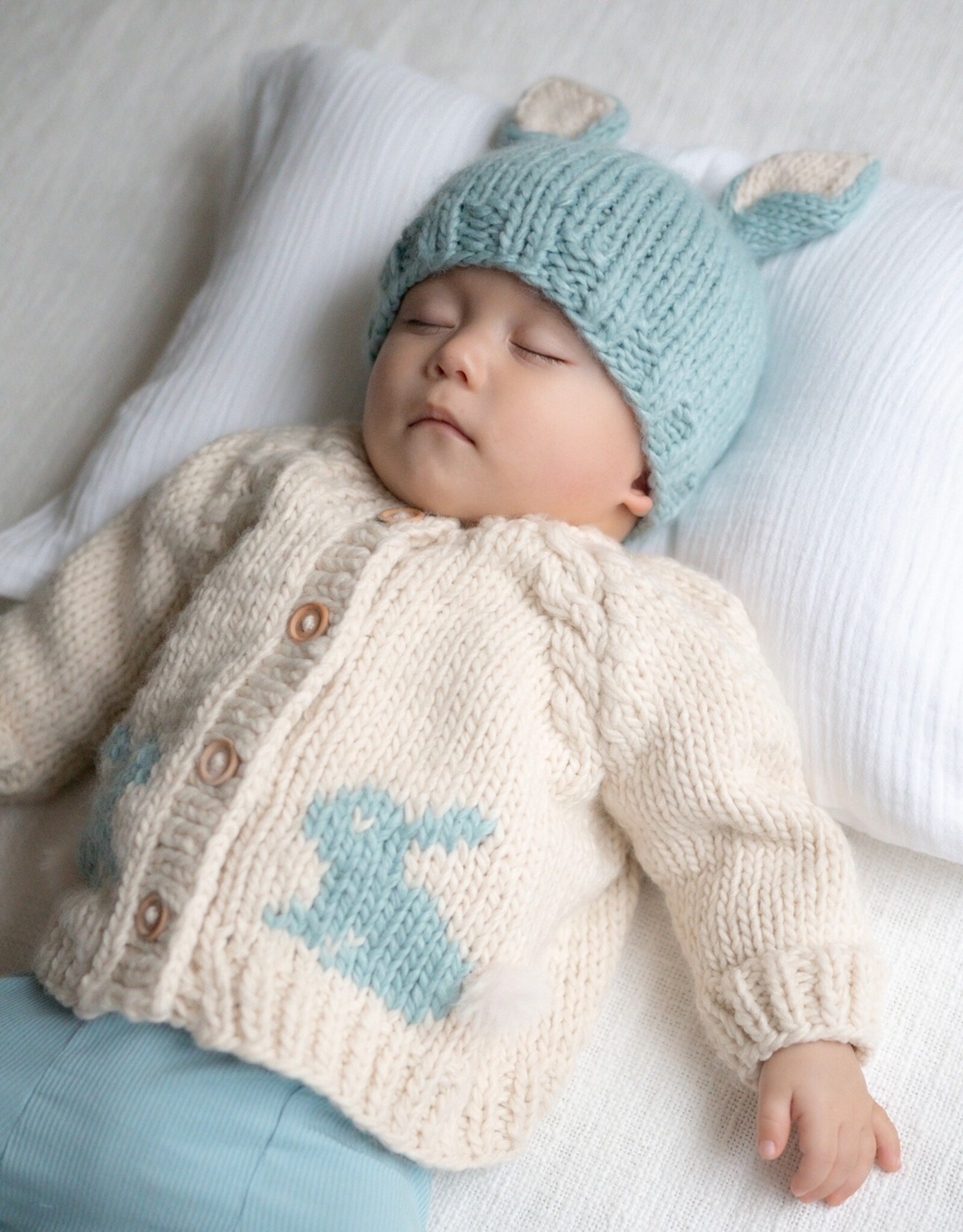 Huggalugs Bunny Cardigan Sweater BLUE