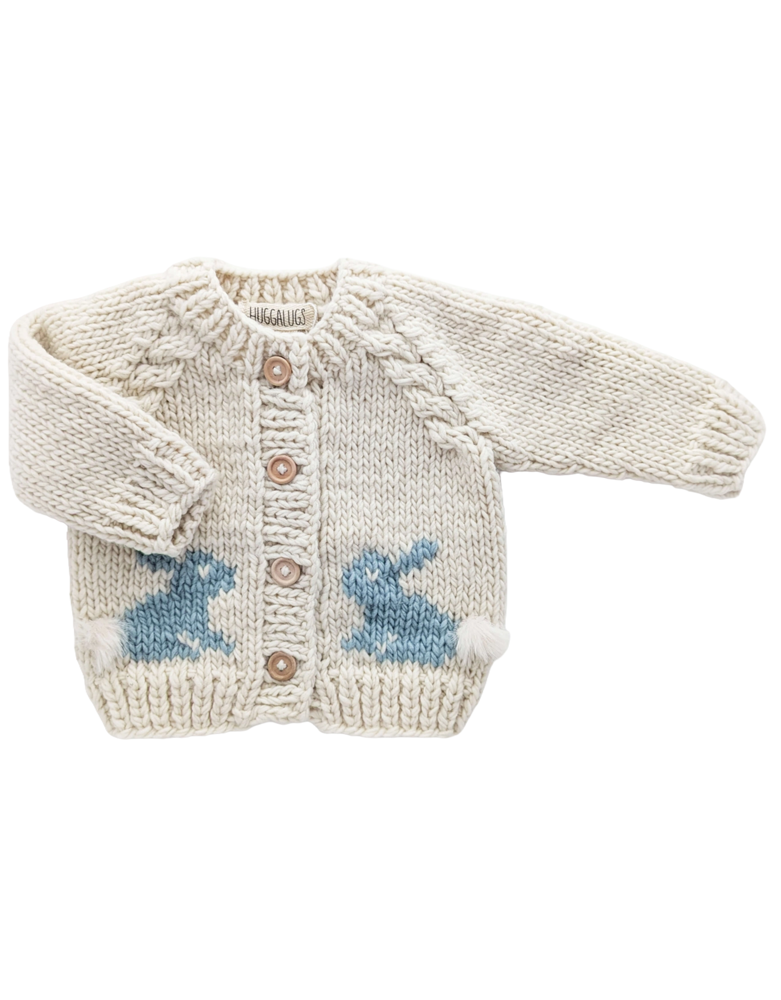 Huggalugs Bunny Cardigan Sweater BLUE