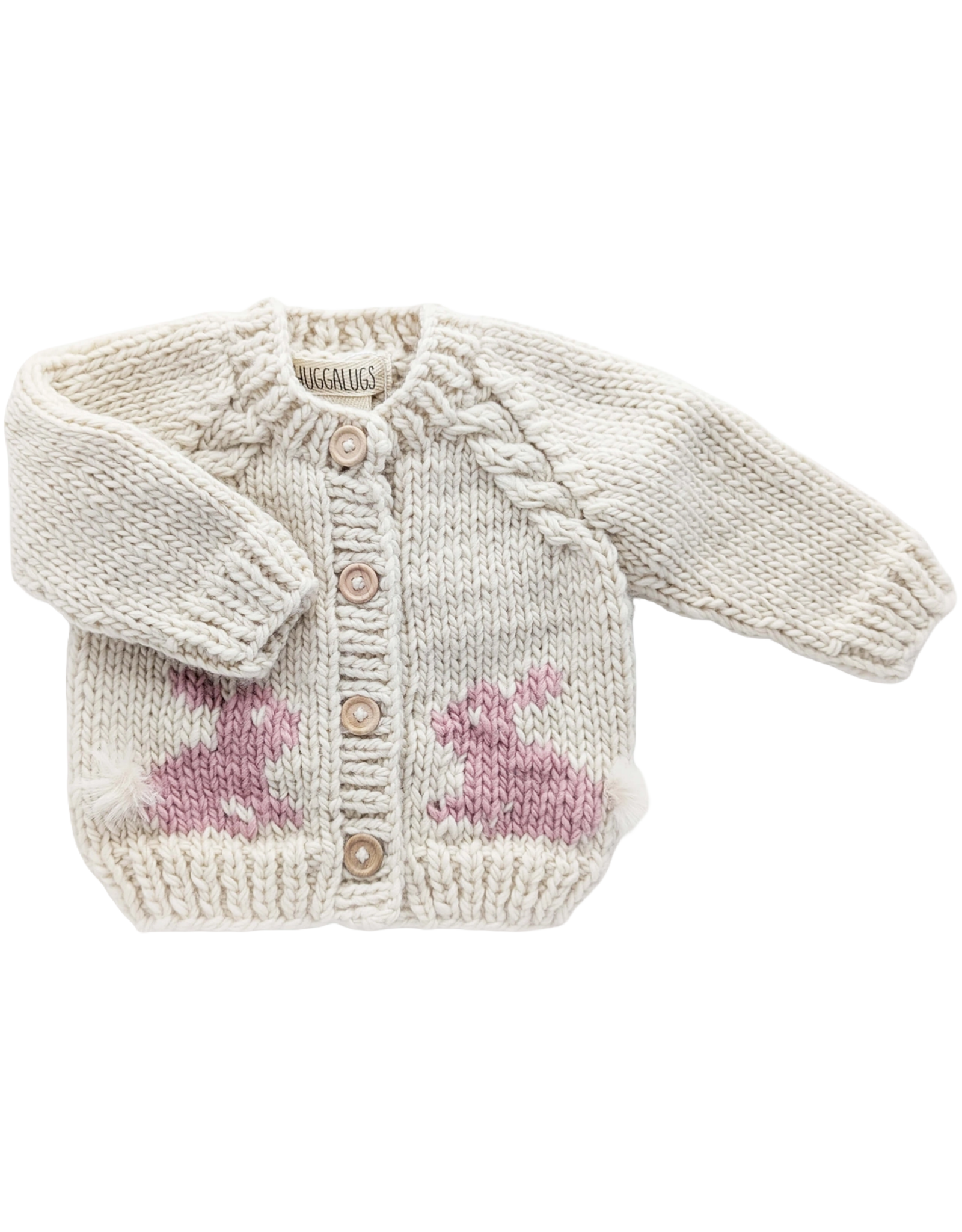 Huggalugs Bunny Cardigan Sweater PINK