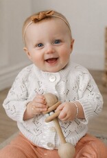 Huggalugs Heart Lace Cardigan Sweater WHITE