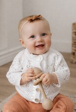 Huggalugs Heart Lace Cardigan Sweater WHITE