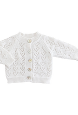 Huggalugs Heart Lace Cardigan Sweater WHITE