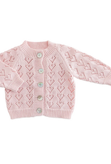 Huggalugs Heart Lace Cardigan Sweater BLUSH