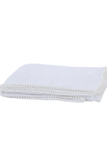 A Soft Idea ASI Swaddle Blanket Pom Pom Fringe White