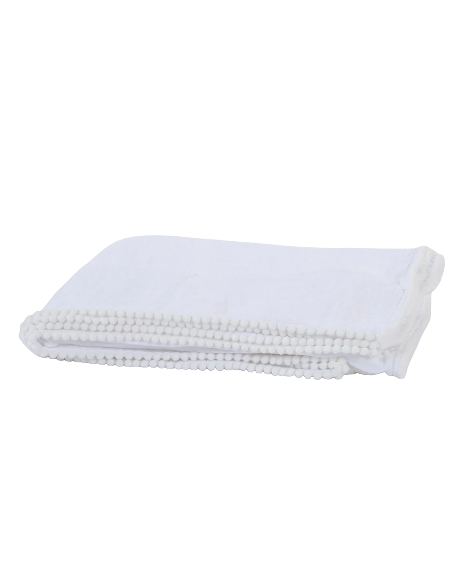 A Soft Idea ASI Swaddle Blanket Pom Pom Fringe White