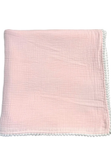 A Soft Idea ASI Swaddle Blanket Pom Pom Fringe Pink