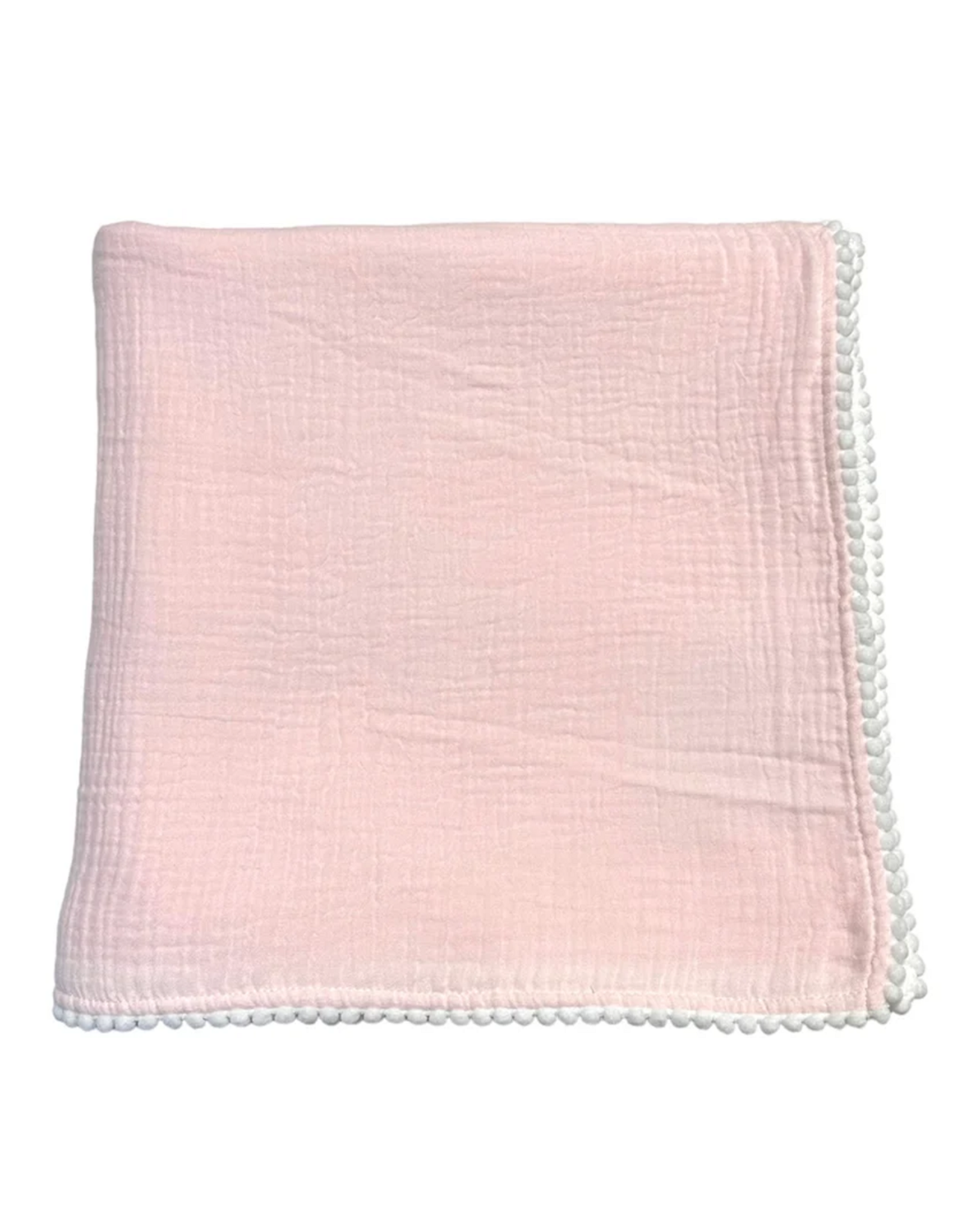 A Soft Idea ASI Swaddle Blanket Pom Pom Fringe Pink