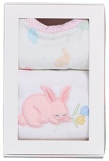 3 Marthas 3M boxed burp/bib set pink bunny
