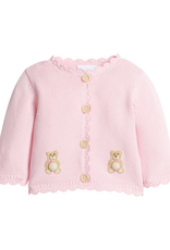 Little English LE Crochet Cardigan Pink Teddy Bear