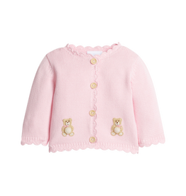 Little English Crochet Cardigan Pink Teddy Bear