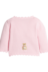 Little English LE Crochet Cardigan Pink Teddy Bear