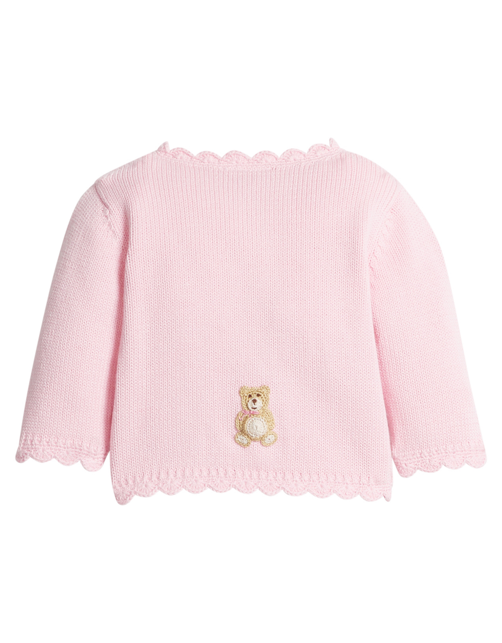Little English LE Crochet Cardigan Pink Teddy Bear