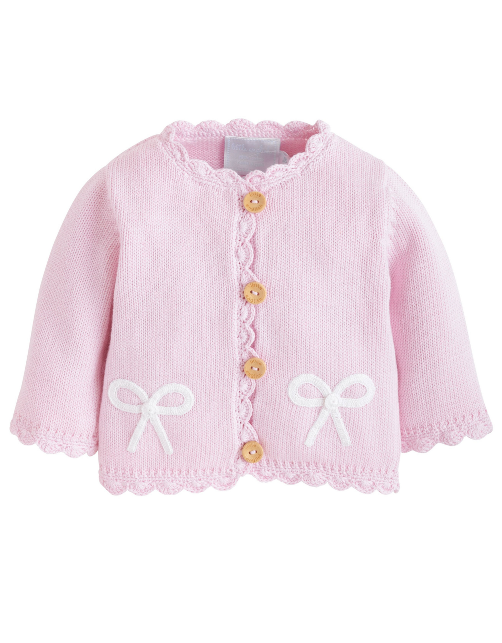 Little English LE Crochet Cardigan Pink Bow