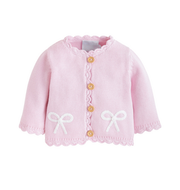 Little English Crochet Cardigan Pink Bow
