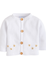 Little English LE Crochet Cardigan White Bee