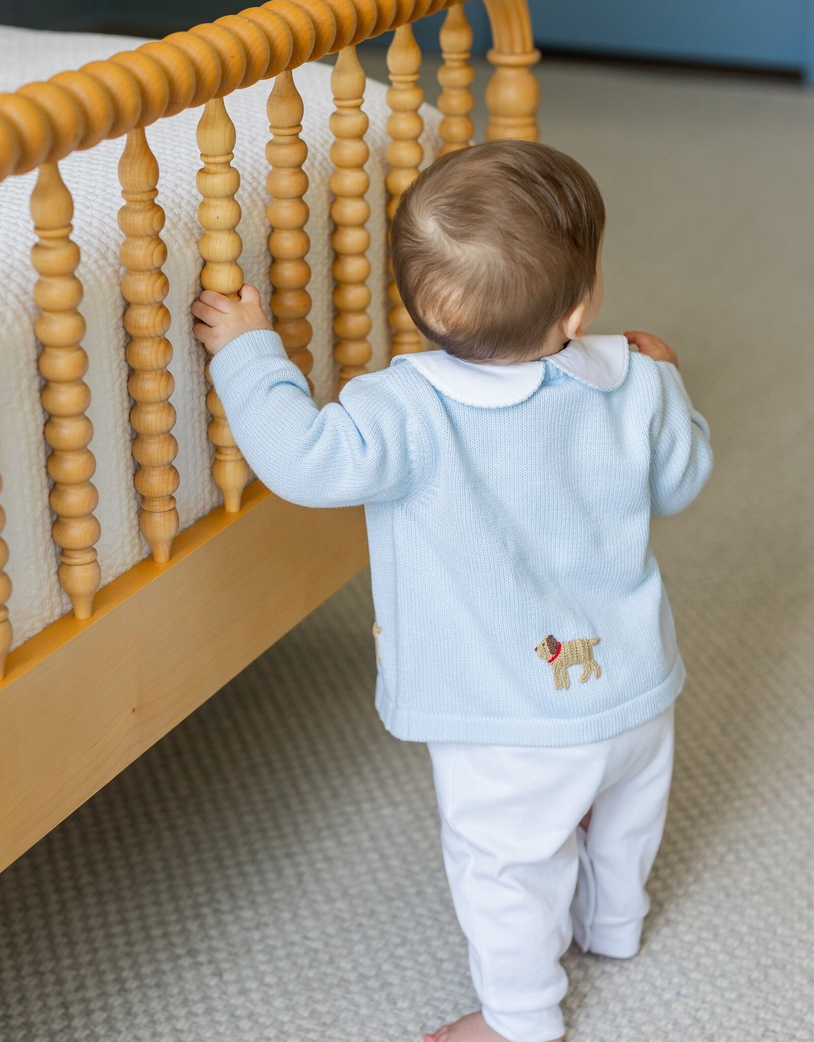 Little English LE Crochet Cardigan Boy Lab