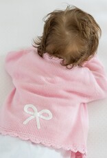 Little English LE Crochet Cardigan Pink Bow