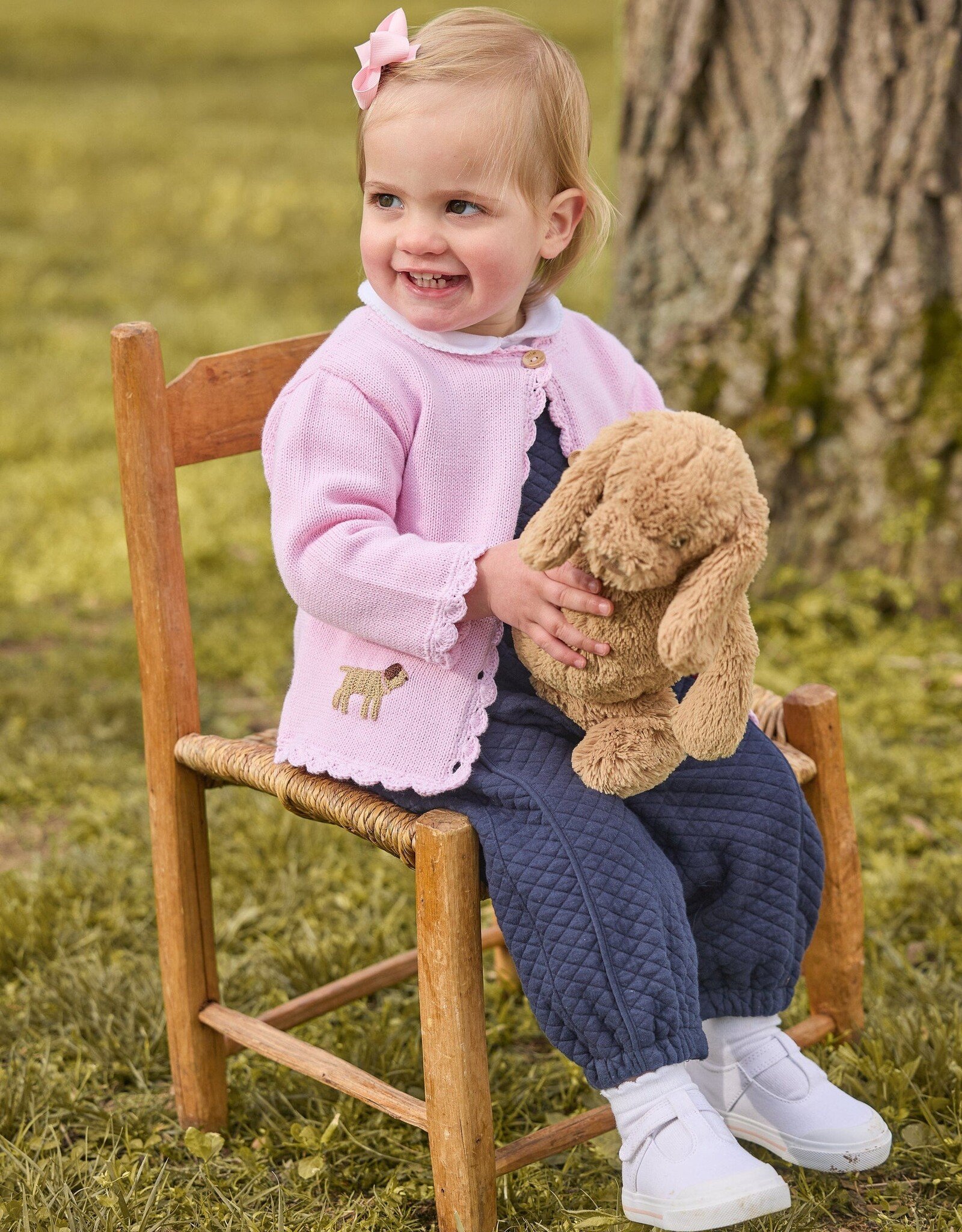 Little English LE Crochet Cardigan Pink Lab
