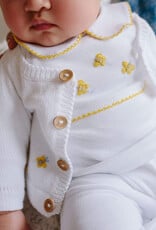 Little English LE Crochet Cardigan White Bee