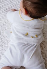 Little English LE Crochet Cardigan White Bee