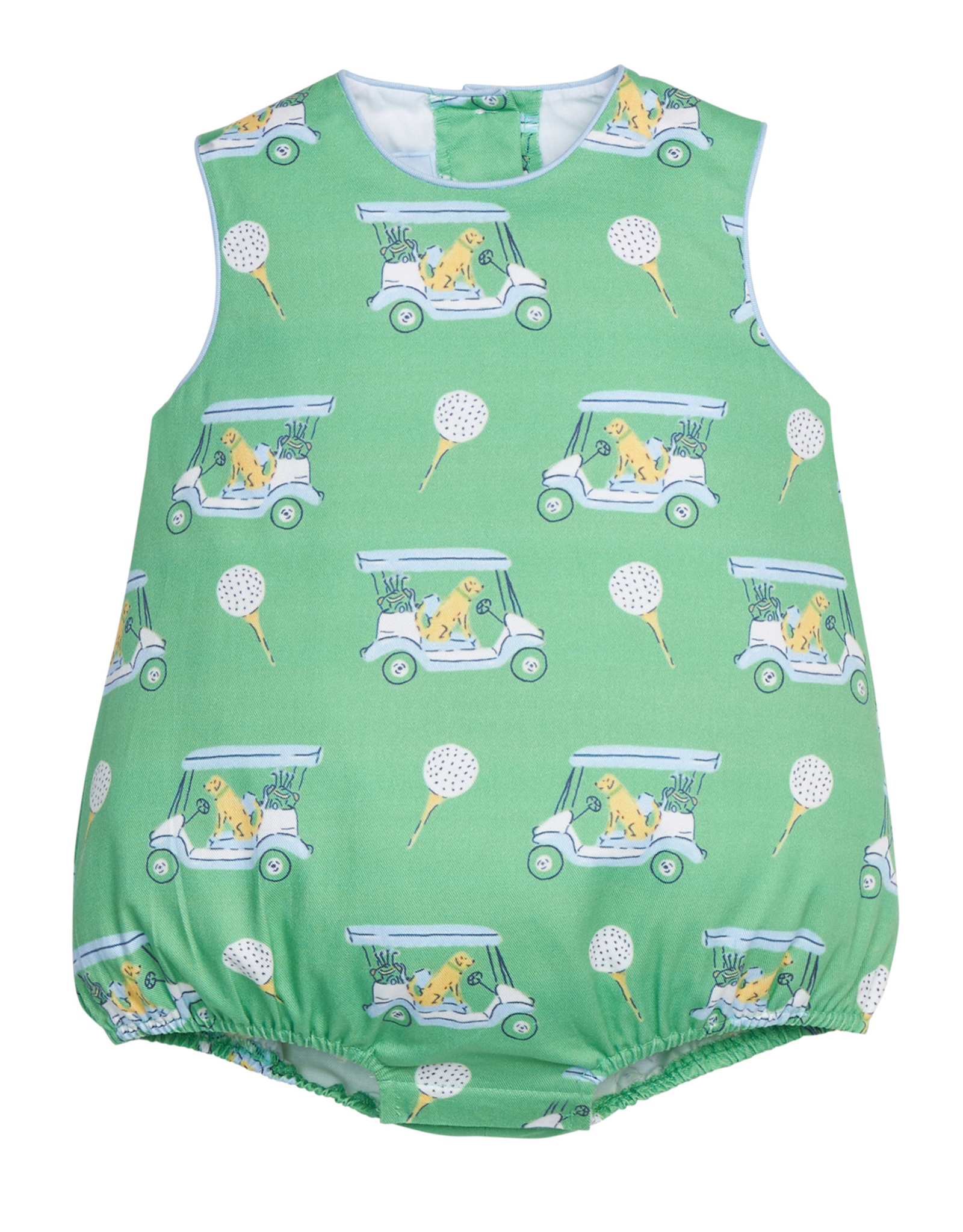 Little English LES26 Round Neck Bubble Blue Paws on Par