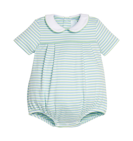 Little English (Size 3m) Pleated Peter Pan Bubble Greenview Stripe