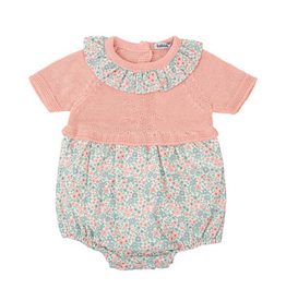 Babidu Pink/Green Floral Knitted Set