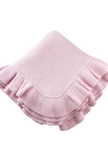 A Soft Idea ASI Cotton Blanket w/ Knitted Scallop Border Pink