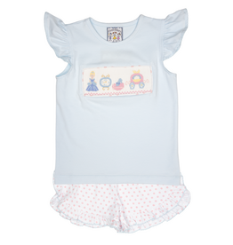Three Sisters (Size 3T) Fairy Tale Smocked Short Set